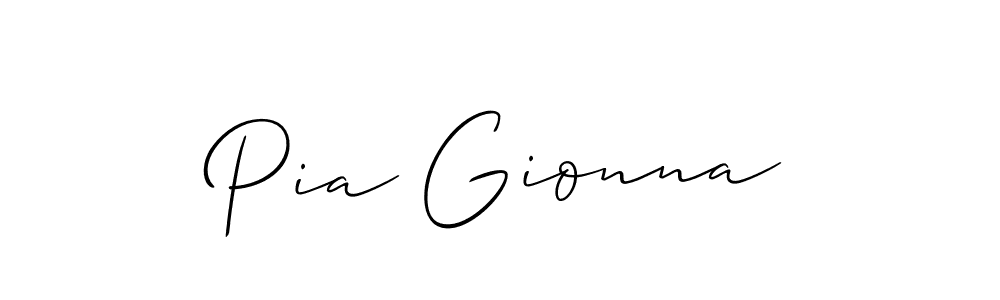 You should practise on your own different ways (Allison_Script) to write your name (Pia Gionna) in signature. don't let someone else do it for you. Pia Gionna signature style 2 images and pictures png