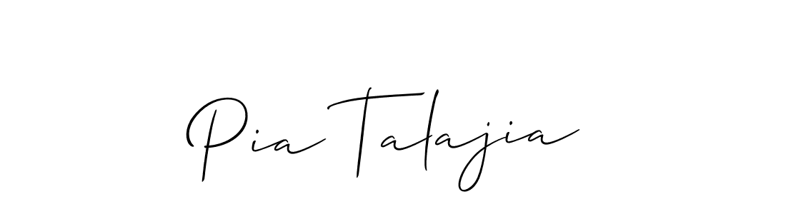 It looks lik you need a new signature style for name Pia Talajia. Design unique handwritten (Allison_Script) signature with our free signature maker in just a few clicks. Pia Talajia signature style 2 images and pictures png