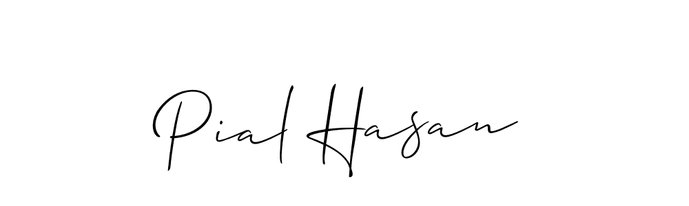 Make a beautiful signature design for name Pial Hasan. With this signature (Allison_Script) style, you can create a handwritten signature for free. Pial Hasan signature style 2 images and pictures png
