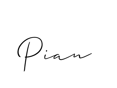 Also we have Pian name is the best signature style. Create professional handwritten signature collection using Allison_Script autograph style. Pian signature style 2 images and pictures png