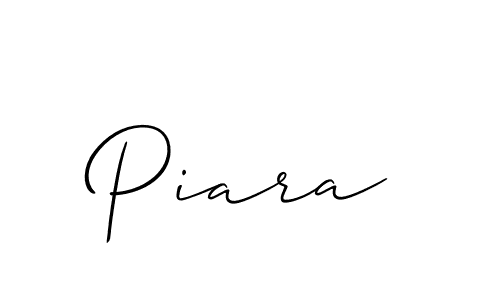 Create a beautiful signature design for name Piara. With this signature (Allison_Script) fonts, you can make a handwritten signature for free. Piara signature style 2 images and pictures png