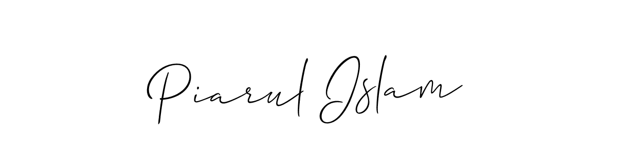 Make a beautiful signature design for name Piarul Islam. With this signature (Allison_Script) style, you can create a handwritten signature for free. Piarul Islam signature style 2 images and pictures png