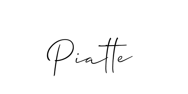 Create a beautiful signature design for name Piatte. With this signature (Allison_Script) fonts, you can make a handwritten signature for free. Piatte signature style 2 images and pictures png