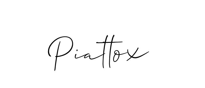 Use a signature maker to create a handwritten signature online. With this signature software, you can design (Allison_Script) your own signature for name Piattox. Piattox signature style 2 images and pictures png