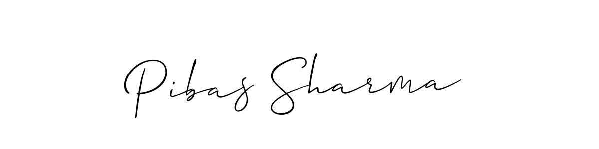 How to make Pibas Sharma name signature. Use Allison_Script style for creating short signs online. This is the latest handwritten sign. Pibas Sharma signature style 2 images and pictures png