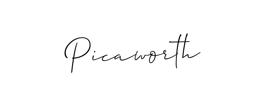 Create a beautiful signature design for name Picaworth. With this signature (Allison_Script) fonts, you can make a handwritten signature for free. Picaworth signature style 2 images and pictures png