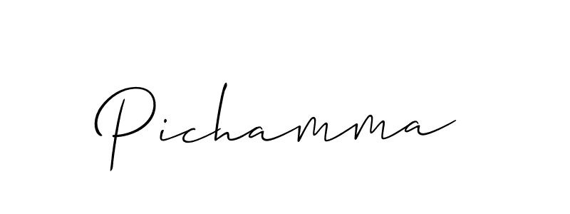 You should practise on your own different ways (Allison_Script) to write your name (Pichamma) in signature. don't let someone else do it for you. Pichamma signature style 2 images and pictures png