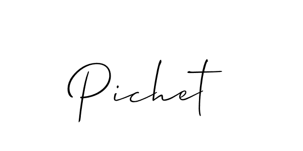 Design your own signature with our free online signature maker. With this signature software, you can create a handwritten (Allison_Script) signature for name Pichet. Pichet signature style 2 images and pictures png