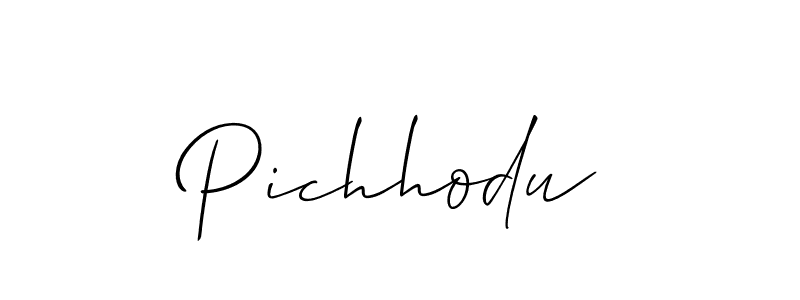 You should practise on your own different ways (Allison_Script) to write your name (Pichhodu) in signature. don't let someone else do it for you. Pichhodu signature style 2 images and pictures png