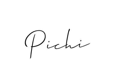 Create a beautiful signature design for name Pichi. With this signature (Allison_Script) fonts, you can make a handwritten signature for free. Pichi signature style 2 images and pictures png