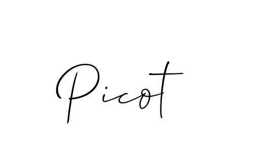 You should practise on your own different ways (Allison_Script) to write your name (Picot) in signature. don't let someone else do it for you. Picot signature style 2 images and pictures png