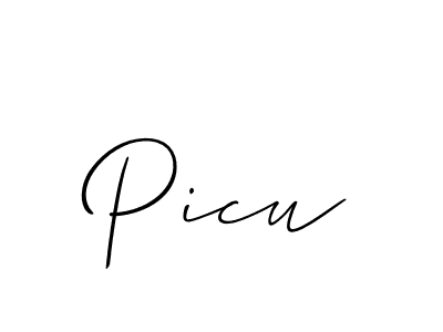 How to Draw Picu signature style? Allison_Script is a latest design signature styles for name Picu. Picu signature style 2 images and pictures png