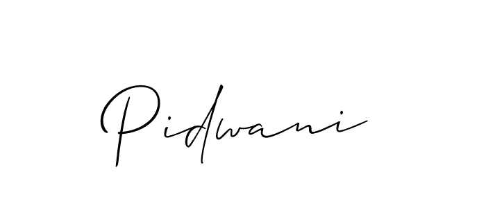 Use a signature maker to create a handwritten signature online. With this signature software, you can design (Allison_Script) your own signature for name Pidwani. Pidwani signature style 2 images and pictures png