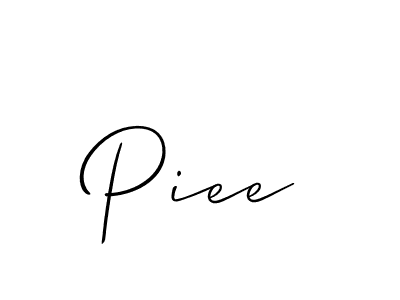 Make a beautiful signature design for name Piee. With this signature (Allison_Script) style, you can create a handwritten signature for free. Piee signature style 2 images and pictures png
