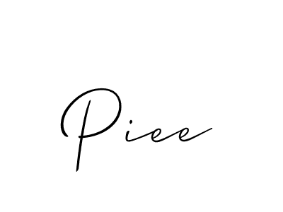 Make a beautiful signature design for name Piee. With this signature (Allison_Script) style, you can create a handwritten signature for free. Piee signature style 2 images and pictures png