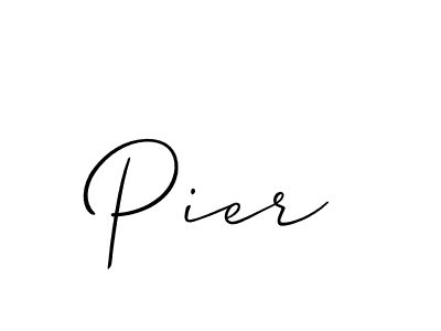 Allison_Script is a professional signature style that is perfect for those who want to add a touch of class to their signature. It is also a great choice for those who want to make their signature more unique. Get Pier name to fancy signature for free. Pier signature style 2 images and pictures png