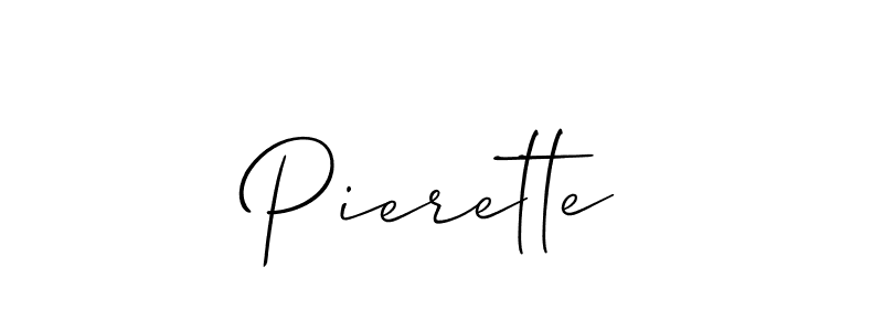 Design your own signature with our free online signature maker. With this signature software, you can create a handwritten (Allison_Script) signature for name Pierette. Pierette signature style 2 images and pictures png