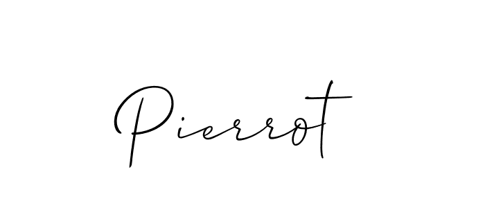 Make a beautiful signature design for name Pierrot. With this signature (Allison_Script) style, you can create a handwritten signature for free. Pierrot signature style 2 images and pictures png