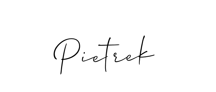 It looks lik you need a new signature style for name Pietrek. Design unique handwritten (Allison_Script) signature with our free signature maker in just a few clicks. Pietrek signature style 2 images and pictures png