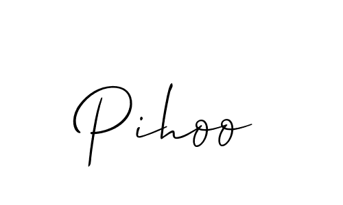 The best way (Allison_Script) to make a short signature is to pick only two or three words in your name. The name Pihoo include a total of six letters. For converting this name. Pihoo signature style 2 images and pictures png