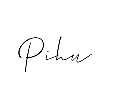 Also You can easily find your signature by using the search form. We will create Pihu name handwritten signature images for you free of cost using Allison_Script sign style. Pihu signature style 2 images and pictures png