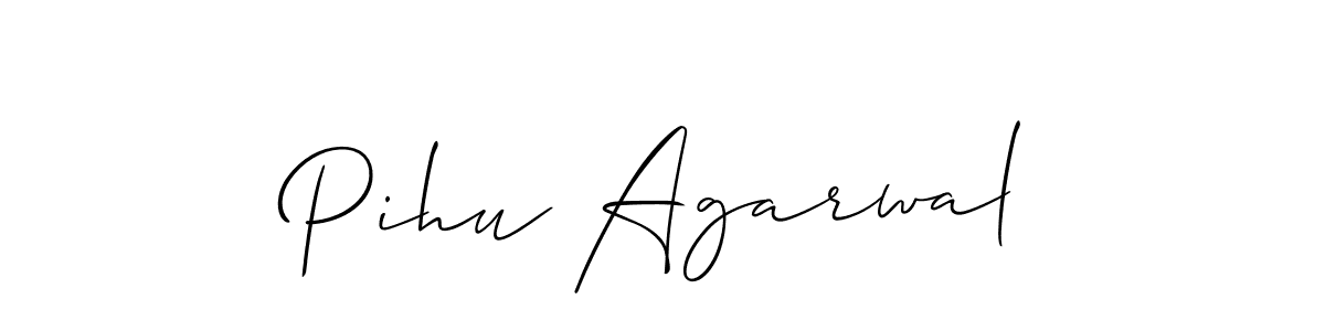 You should practise on your own different ways (Allison_Script) to write your name (Pihu Agarwal) in signature. don't let someone else do it for you. Pihu Agarwal signature style 2 images and pictures png