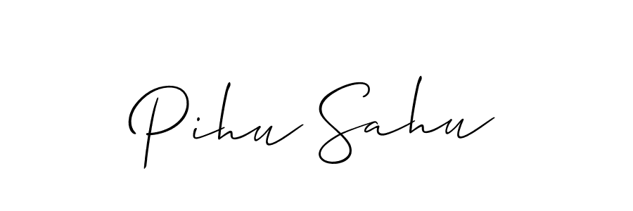 Make a beautiful signature design for name Pihu Sahu. With this signature (Allison_Script) style, you can create a handwritten signature for free. Pihu Sahu signature style 2 images and pictures png