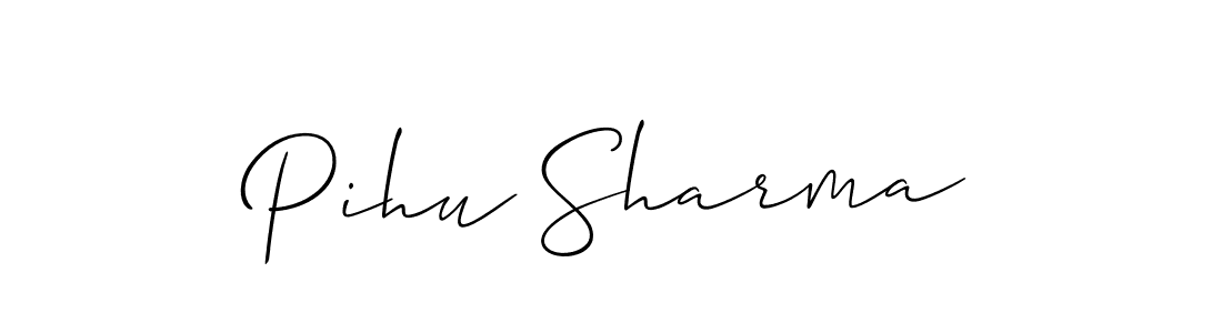 Similarly Allison_Script is the best handwritten signature design. Signature creator online .You can use it as an online autograph creator for name Pihu Sharma. Pihu Sharma signature style 2 images and pictures png