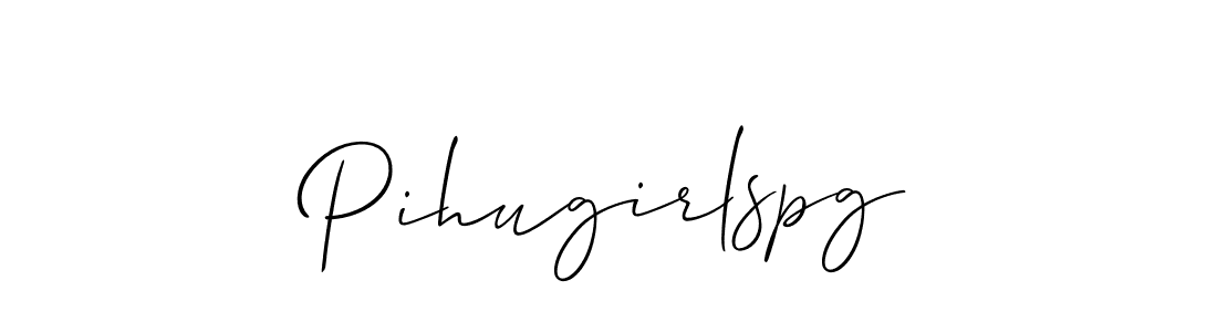 Allison_Script is a professional signature style that is perfect for those who want to add a touch of class to their signature. It is also a great choice for those who want to make their signature more unique. Get Pihugirlspg name to fancy signature for free. Pihugirlspg signature style 2 images and pictures png