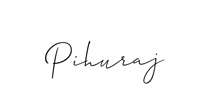 Use a signature maker to create a handwritten signature online. With this signature software, you can design (Allison_Script) your own signature for name Pihuraj. Pihuraj signature style 2 images and pictures png