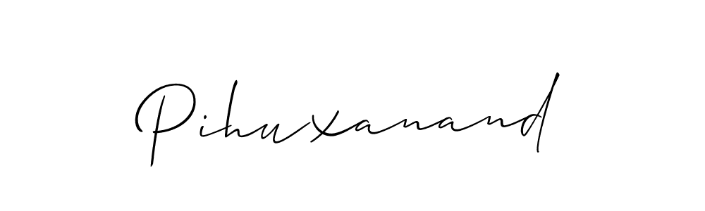 Make a beautiful signature design for name Pihuxanand. With this signature (Allison_Script) style, you can create a handwritten signature for free. Pihuxanand signature style 2 images and pictures png