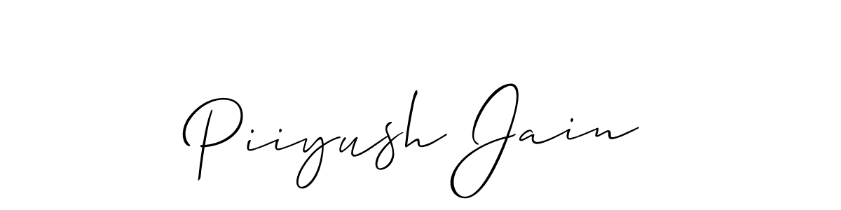 Allison_Script is a professional signature style that is perfect for those who want to add a touch of class to their signature. It is also a great choice for those who want to make their signature more unique. Get Piiyush Jain name to fancy signature for free. Piiyush Jain signature style 2 images and pictures png