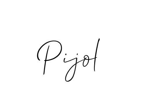 Use a signature maker to create a handwritten signature online. With this signature software, you can design (Allison_Script) your own signature for name Pijol. Pijol signature style 2 images and pictures png