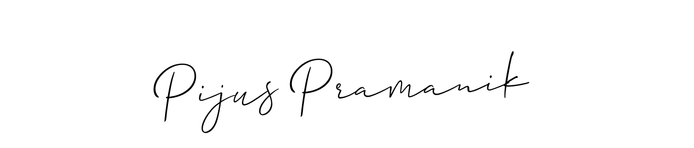 Use a signature maker to create a handwritten signature online. With this signature software, you can design (Allison_Script) your own signature for name Pijus Pramanik. Pijus Pramanik signature style 2 images and pictures png
