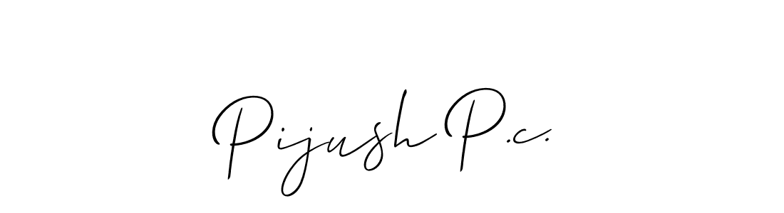 How to make Pijush P.c. name signature. Use Allison_Script style for creating short signs online. This is the latest handwritten sign. Pijush P.c. signature style 2 images and pictures png