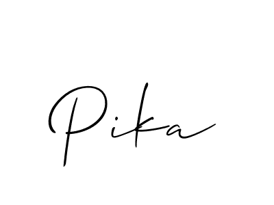 Also You can easily find your signature by using the search form. We will create Pika name handwritten signature images for you free of cost using Allison_Script sign style. Pika signature style 2 images and pictures png