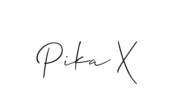 Use a signature maker to create a handwritten signature online. With this signature software, you can design (Allison_Script) your own signature for name Pika X. Pika X signature style 2 images and pictures png