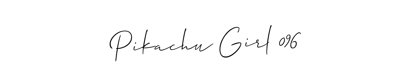 Allison_Script is a professional signature style that is perfect for those who want to add a touch of class to their signature. It is also a great choice for those who want to make their signature more unique. Get Pikachu Girl 096 name to fancy signature for free. Pikachu Girl 096 signature style 2 images and pictures png