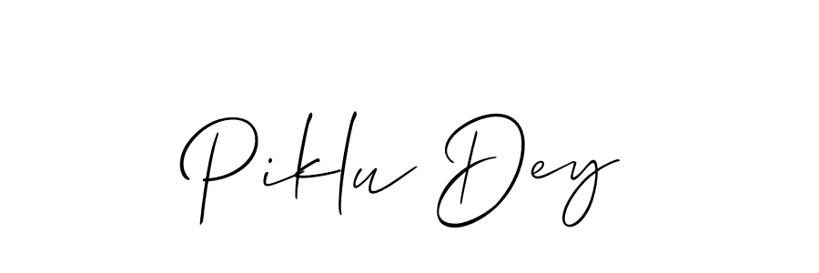 How to make Piklu Dey signature? Allison_Script is a professional autograph style. Create handwritten signature for Piklu Dey name. Piklu Dey signature style 2 images and pictures png