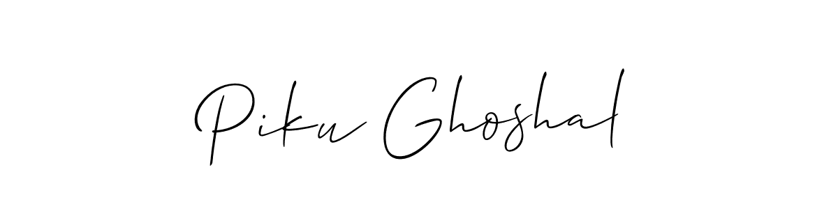 Allison_Script is a professional signature style that is perfect for those who want to add a touch of class to their signature. It is also a great choice for those who want to make their signature more unique. Get Piku Ghoshal name to fancy signature for free. Piku Ghoshal signature style 2 images and pictures png