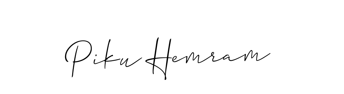 Piku Hemram stylish signature style. Best Handwritten Sign (Allison_Script) for my name. Handwritten Signature Collection Ideas for my name Piku Hemram. Piku Hemram signature style 2 images and pictures png