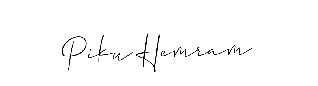You should practise on your own different ways (Allison_Script) to write your name (Piku Hemram) in signature. don't let someone else do it for you. Piku Hemram signature style 2 images and pictures png