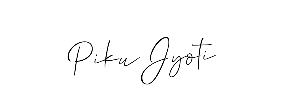 Also we have Piku Jyoti name is the best signature style. Create professional handwritten signature collection using Allison_Script autograph style. Piku Jyoti signature style 2 images and pictures png