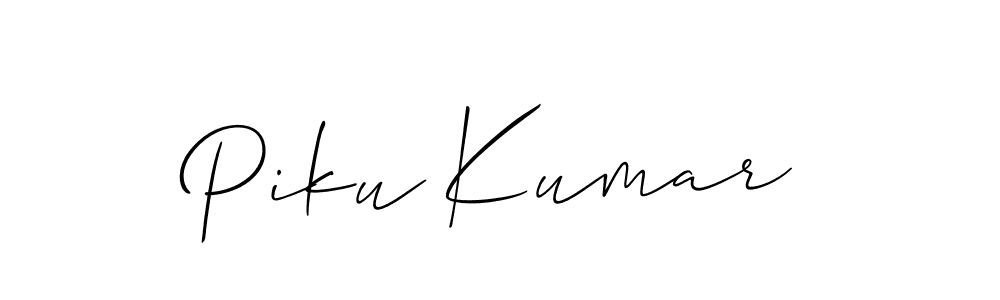 Create a beautiful signature design for name Piku Kumar. With this signature (Allison_Script) fonts, you can make a handwritten signature for free. Piku Kumar signature style 2 images and pictures png