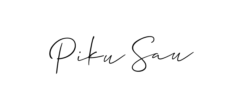 Make a beautiful signature design for name Piku Sau. With this signature (Allison_Script) style, you can create a handwritten signature for free. Piku Sau signature style 2 images and pictures png