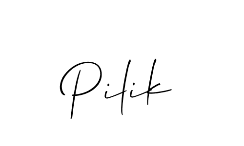 You should practise on your own different ways (Allison_Script) to write your name (Pilik) in signature. don't let someone else do it for you. Pilik signature style 2 images and pictures png