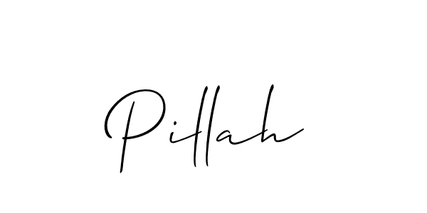 Make a beautiful signature design for name Pillah. With this signature (Allison_Script) style, you can create a handwritten signature for free. Pillah signature style 2 images and pictures png