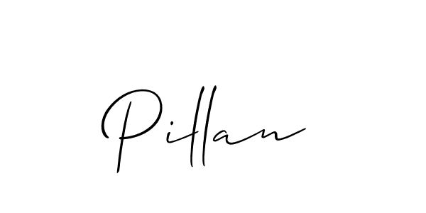 The best way (Allison_Script) to make a short signature is to pick only two or three words in your name. The name Pillan include a total of six letters. For converting this name. Pillan signature style 2 images and pictures png