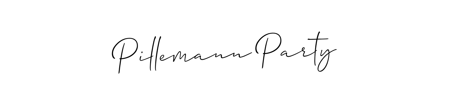 Make a beautiful signature design for name Pillemann Party. With this signature (Allison_Script) style, you can create a handwritten signature for free. Pillemann Party signature style 2 images and pictures png