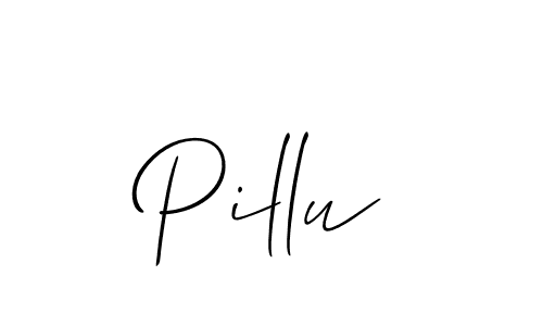The best way (Allison_Script) to make a short signature is to pick only two or three words in your name. The name Pillu include a total of six letters. For converting this name. Pillu signature style 2 images and pictures png